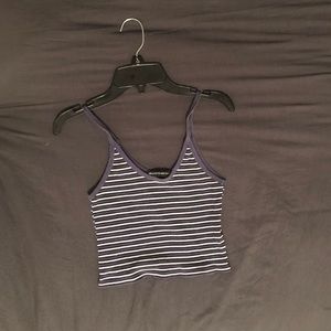 Brandy melville blue and white striped tank top